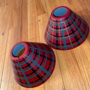 Vintage Aberdeen‎ Plaid Metal Light Shades Set Of 2